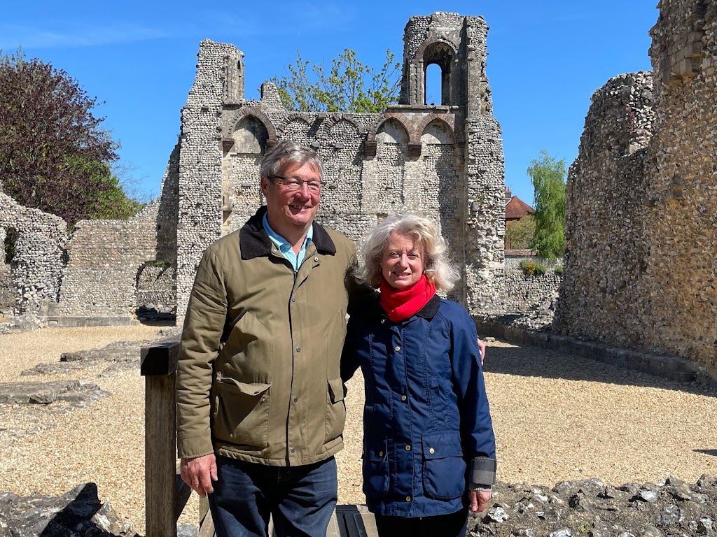 Elderly couple on a tour of Winchester